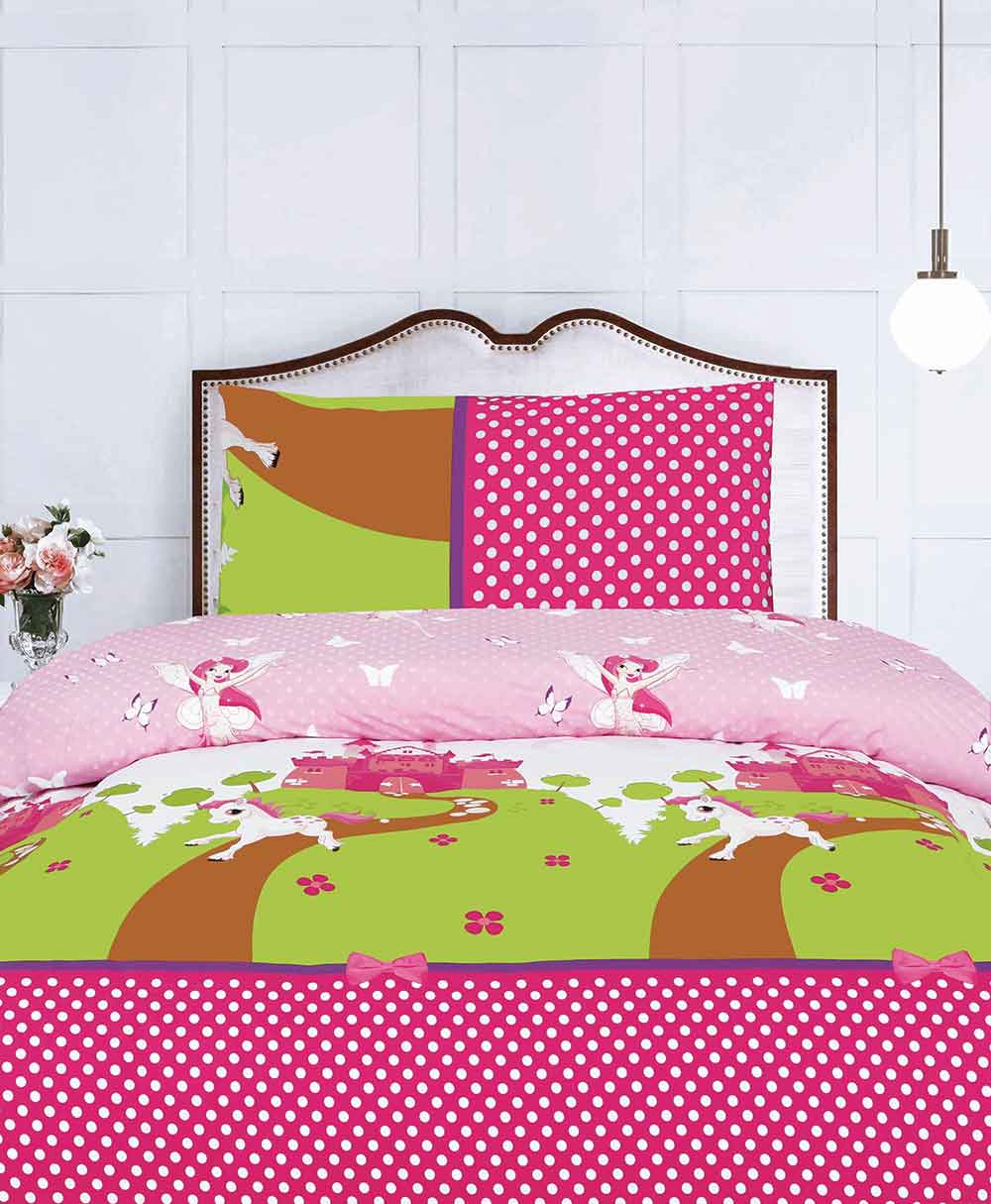 Fairy and pony kids bed sheet