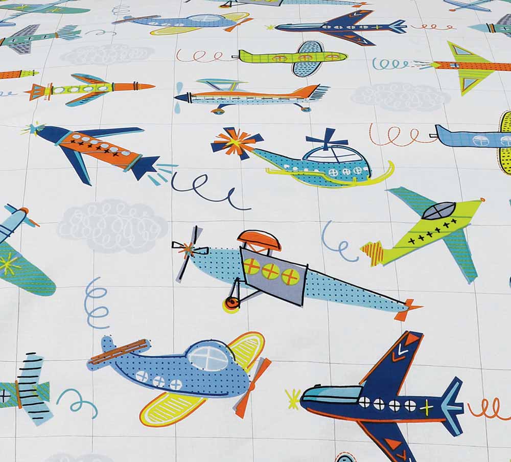 Airplane white Printed Kids Bed Sheet | Fairo.pk Online ...