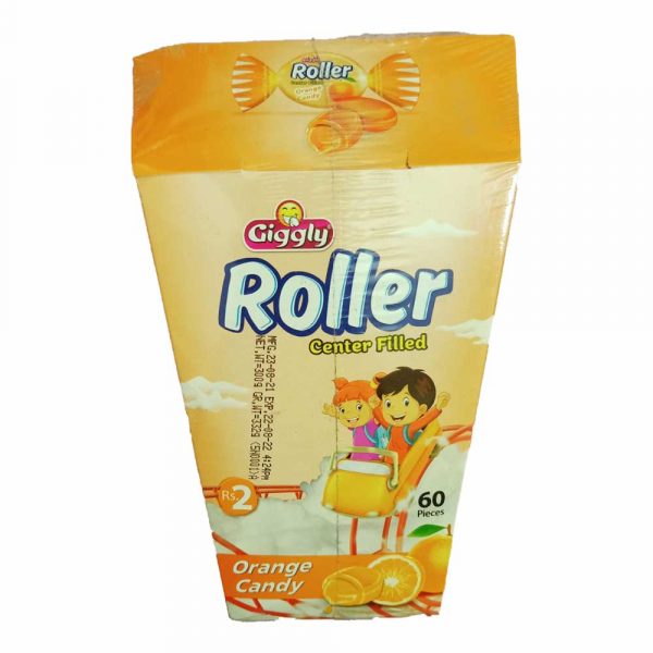 Giggly Roller Center Orange Filled Candy