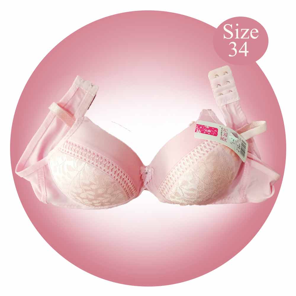 Baby Pink Single Cup Lace Bra Size 34 - 1 Pcs