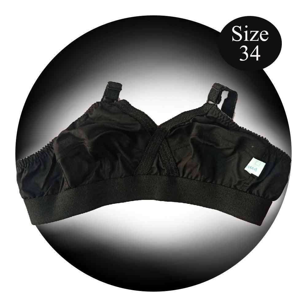 Black Cotton Simple Bra Size 34 - 1 Pcs