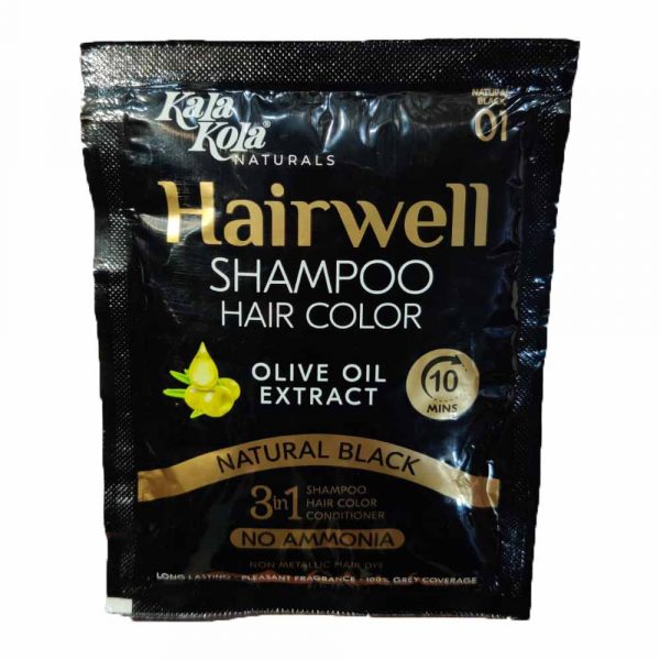 Kala Kola HairWell Shampoo Hair Color (Natural Black)3 in 1