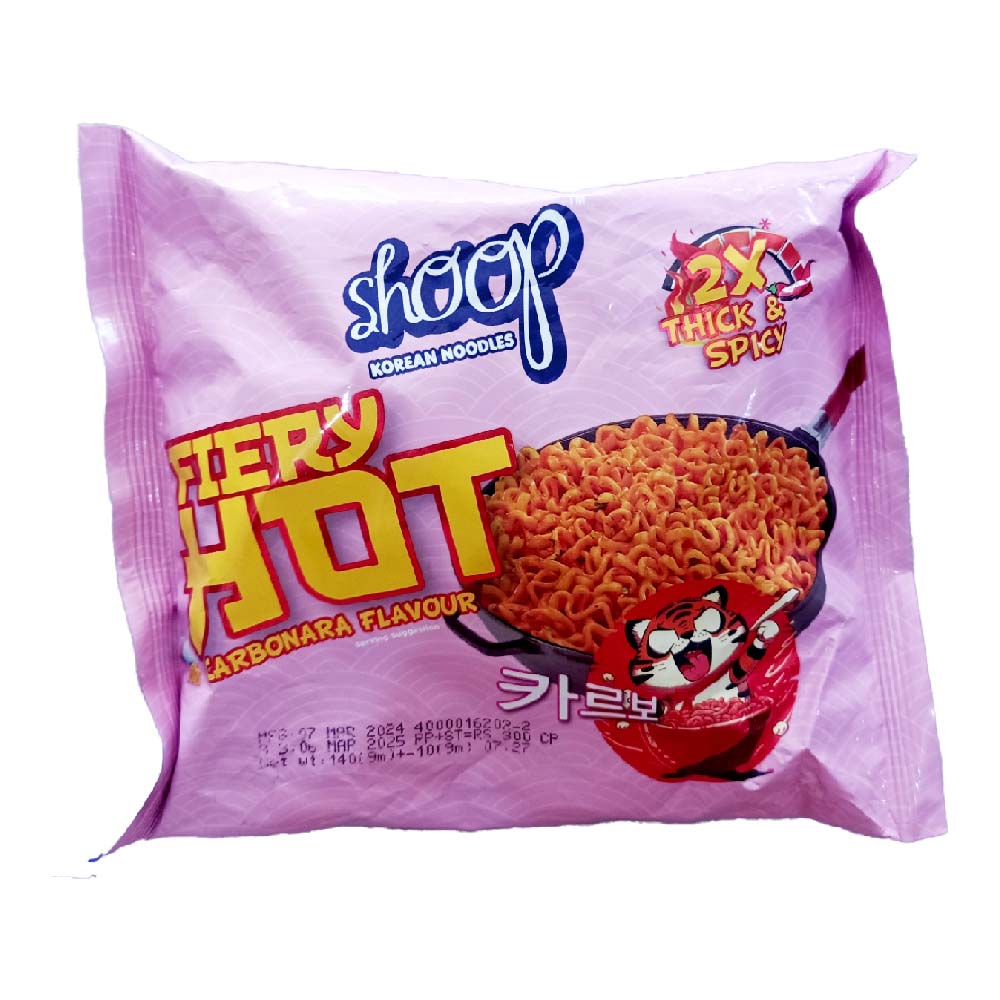 Shoop Korean Noodles Fiery Hot Carbonara